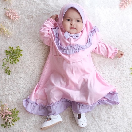 GAMIS BAYI PEREMPUAN 0-6 BULAN I GAMIS BAYI PEREMPUAN I BUSANA MUSLIM ANAK PEREMPUAN I GAMIS BAYI I 