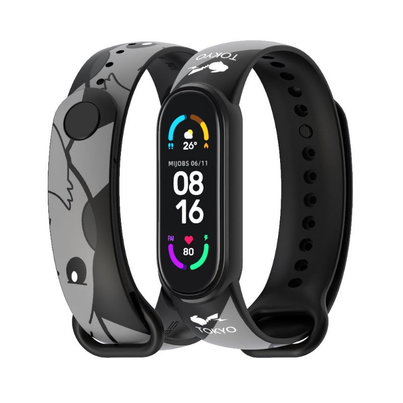 Strap Mijobs Corak Printing Untuk Mi band 5/6 dan Amazfit Band 5