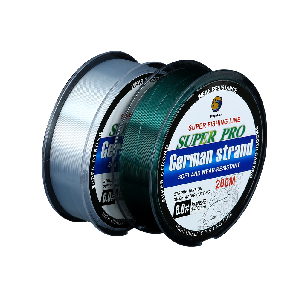 Germany Fishing Line 200m Senar Pancing Invisible Bahan Nilon Tahan Lama Panjang