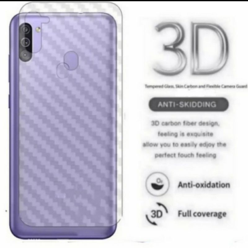 samsung A11 M11 skin carbon anti gores belakang karbon