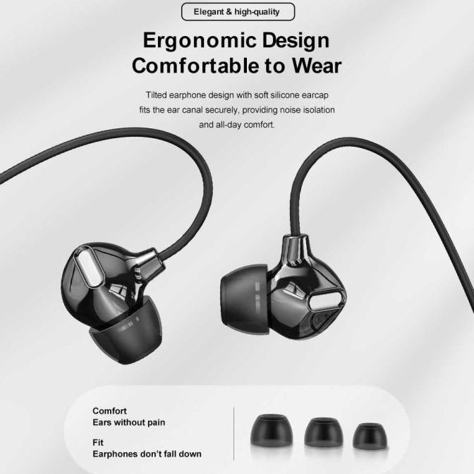 Rock Zircon HD Stereo Earphone with Microphone wired in-Ear Headphone