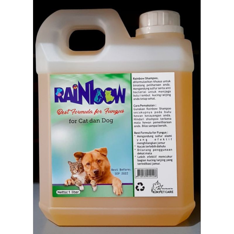 Rainbow Shampo khusus Jamur 1 liter untuk anjing dan kucing