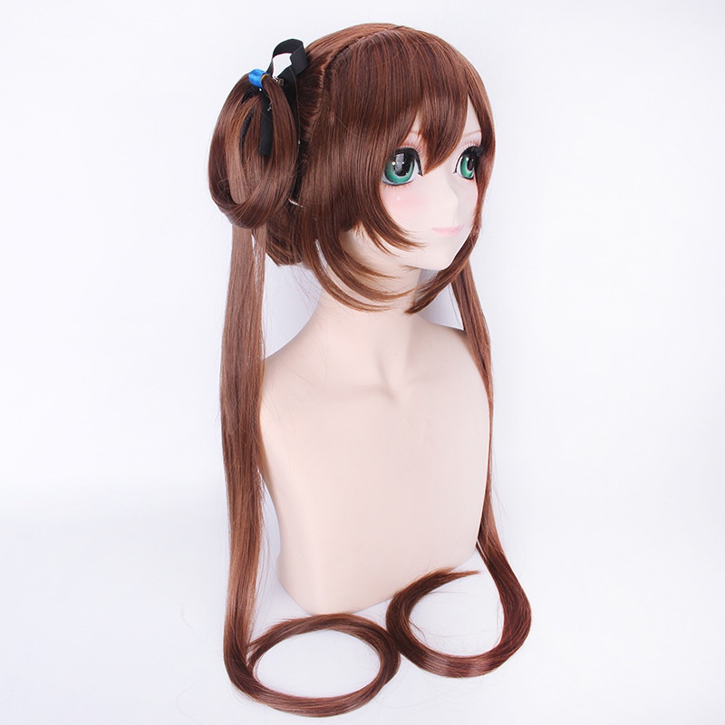 LOL-125 wig rambut palsu daily lolita cosplay brown hanfu china cina twintail