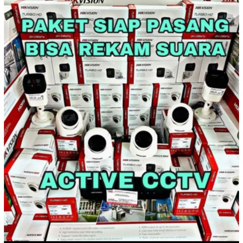 paket camera cctv 6 kamera hikvision 5mp audio hdd 4tb