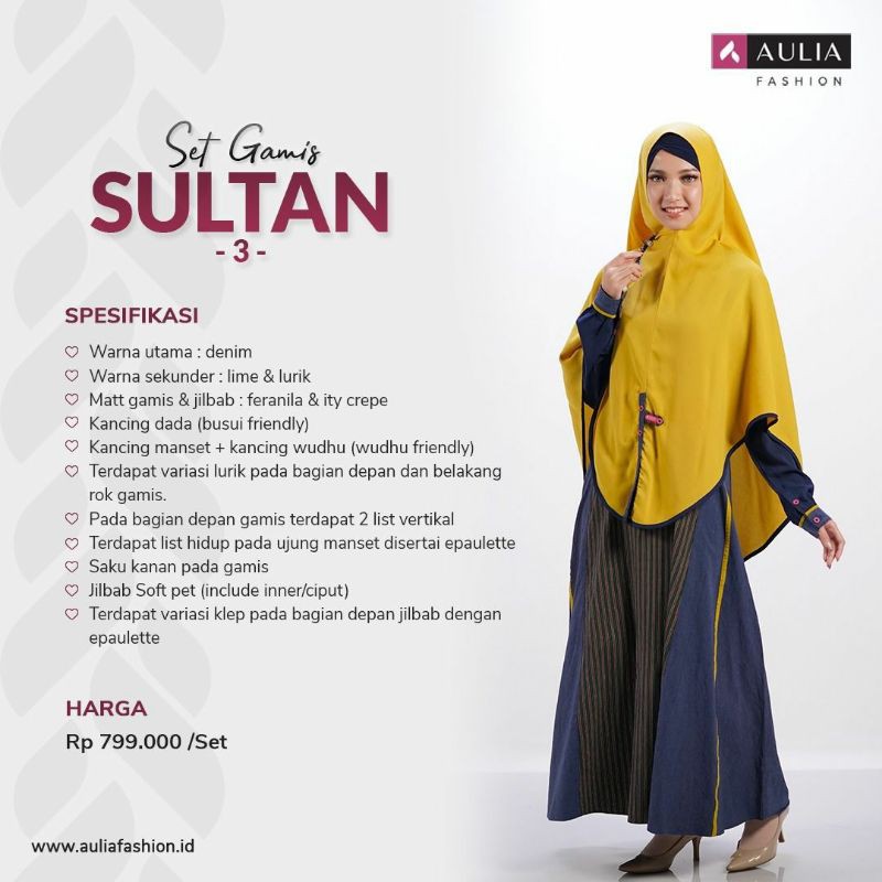 Set Gamis Sultan 3 Aulia Fashion