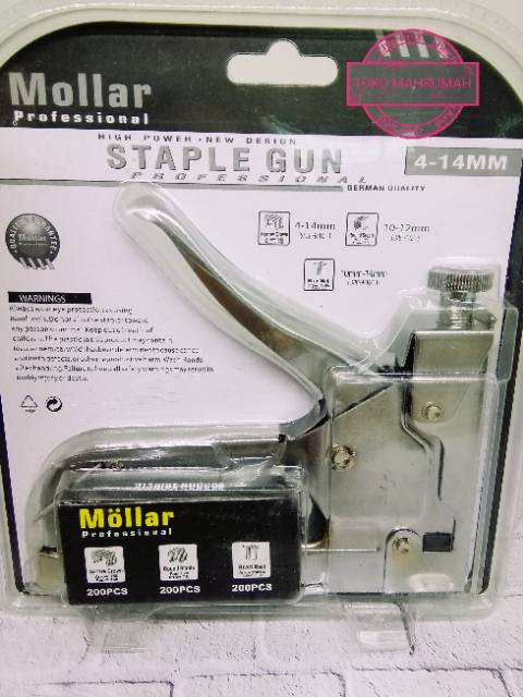 Staple Gun 3 in 1 Staples Tembak Stapler Hekter Heckter Tacker Nail Jok Kulit Kardus - MOLLAR 3WAY