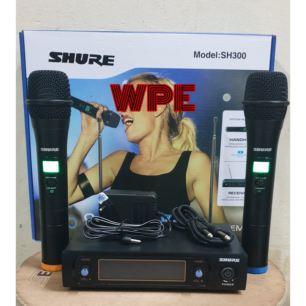 mic wireless shure sh300 / shure sh 300 kualitas suara mantap