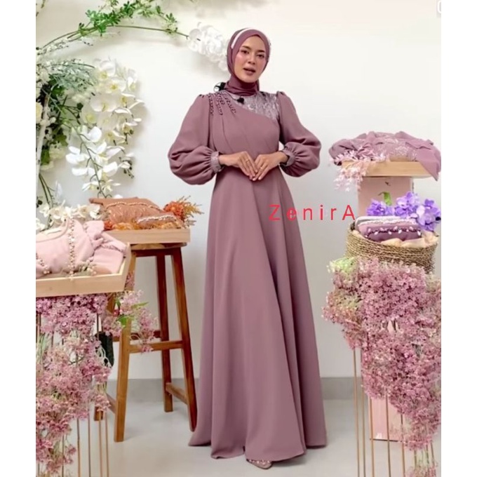 HAVANA DRESS draperi berpayet / baju pesta kondangan / lamaran couple / gaun wisuda