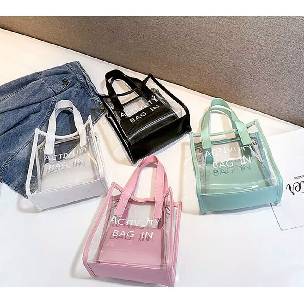 TS180 - TAS SELEMPANG TRANSPARAN WANITA MURAH BATAM