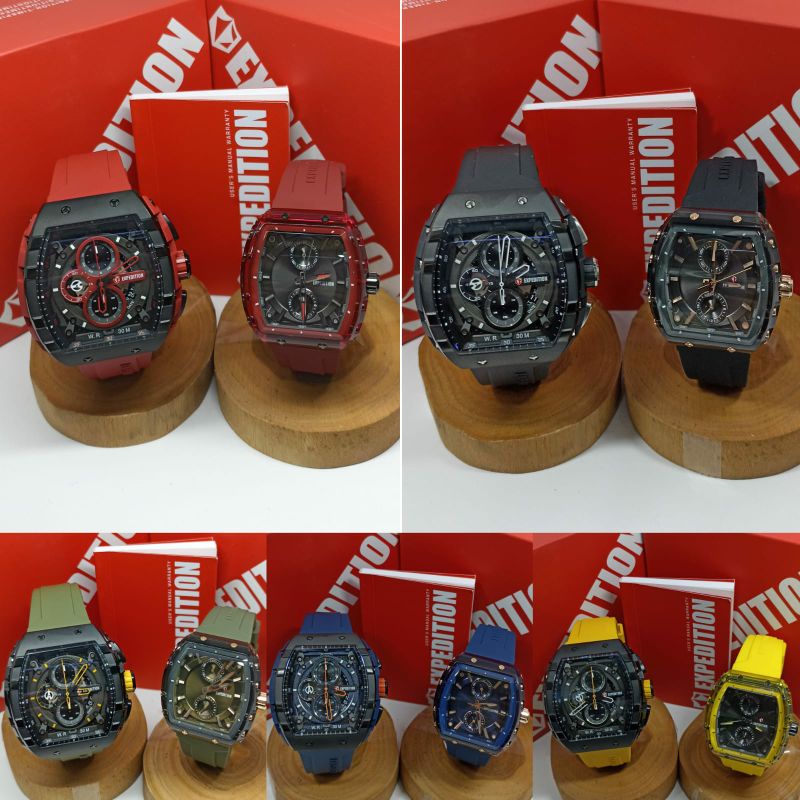Jam Tangan Couple Expedition 6782 E6782 EXP6782 6814 E6814 EXP6814 Tali Karet / Rubber