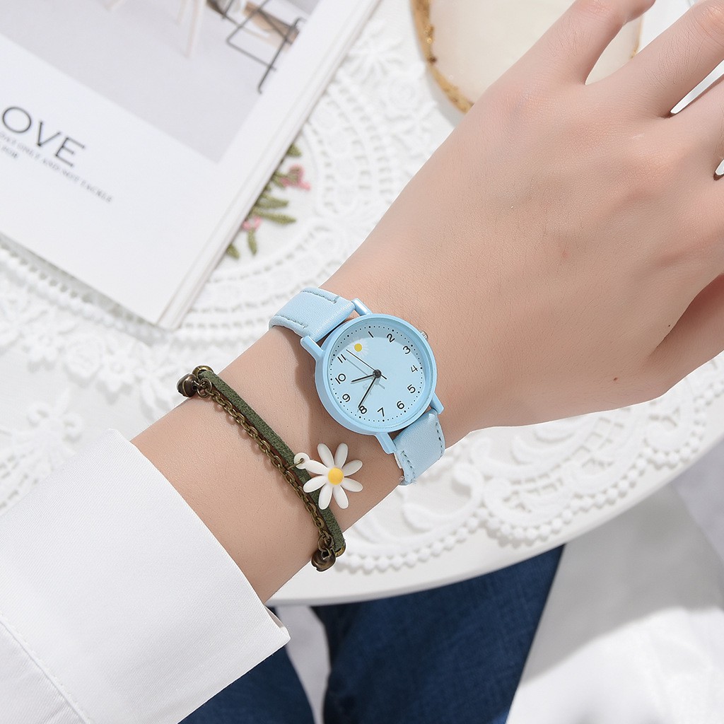 Jam Tangan Wanita Bunga Daisy Analog Quartz Korean Watch Analog Fashion Wanita