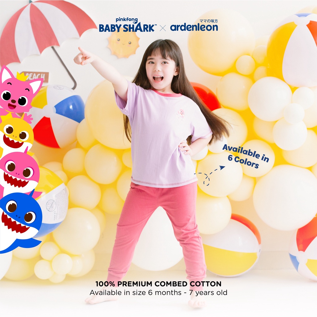 Baju Bayi Setelan Anak Lengan Pendek Celana Panjang Ardenleon Pinkfong Baby Shark Fun Playset 6 12 Bulan 1 - 4 Tahun