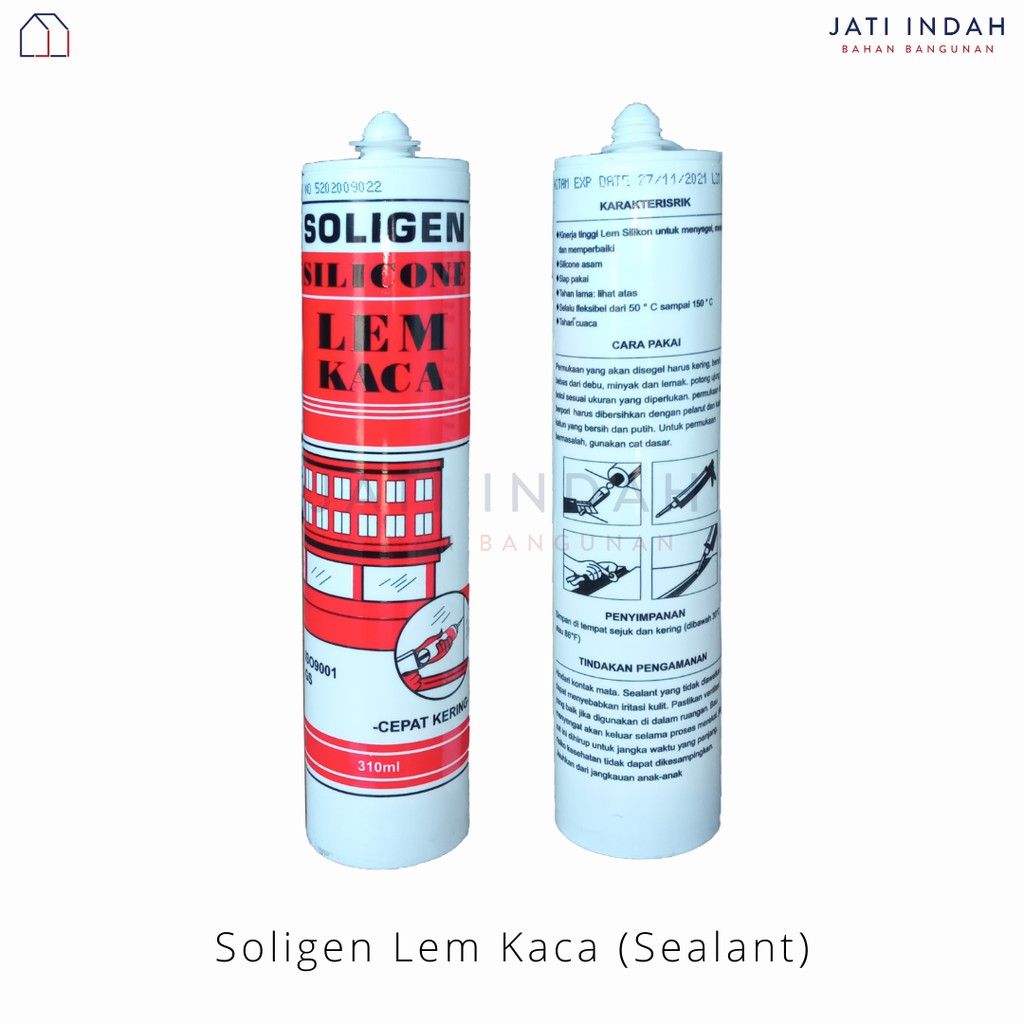 Lem Kaca / Sealant Silicon Soligen Botol 300ml | Silen / Sealent