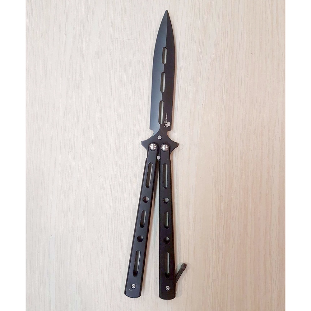 Survival Tool Pisau Perlindungan Training SS Titanium - Hitam