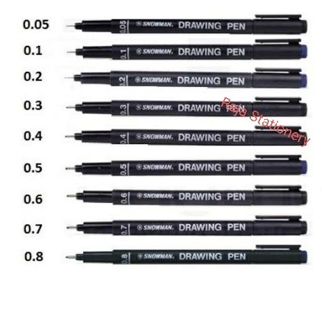 

Pendrawing- Snowman Drawing Pen Pigment Ink / Pena Gambar Snowman Lengkap - 2.0 -Drawing-Pen.