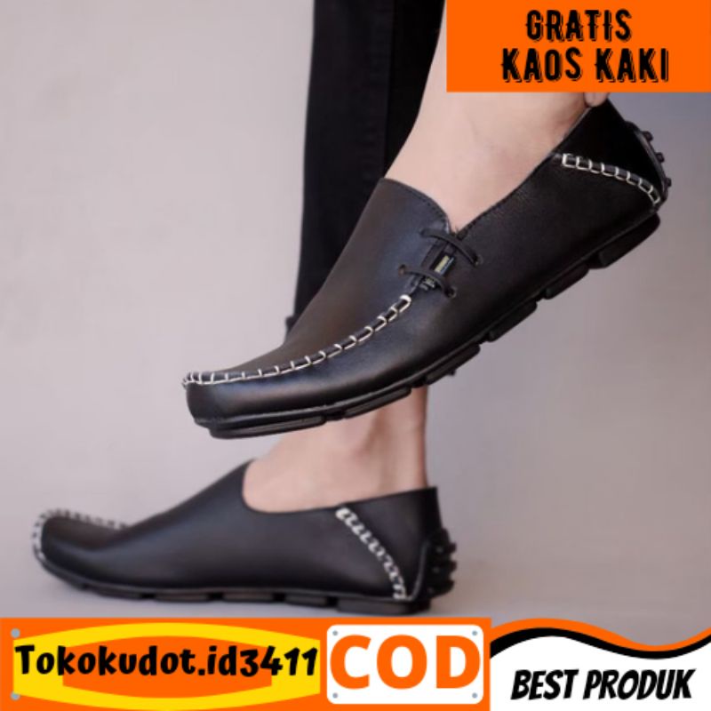 SEPATUS PRIA CEVANY MOCCLEO KULIT PREMIUM CASUAL SLIP ON PRIA NYAMAN || SLIP ON PRIA PANSUS TRENDY 2