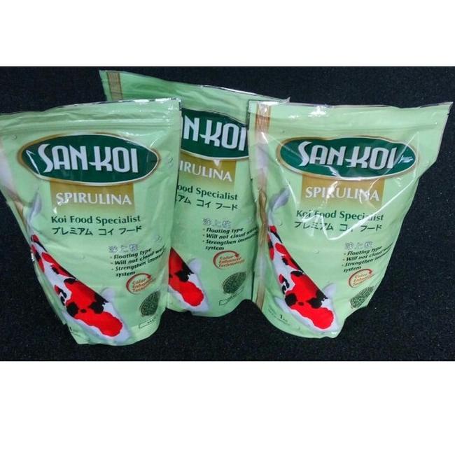 ➫ Sankoi San koi Spirulina Small S Pakan Makanan ikan koi 1kg ☆