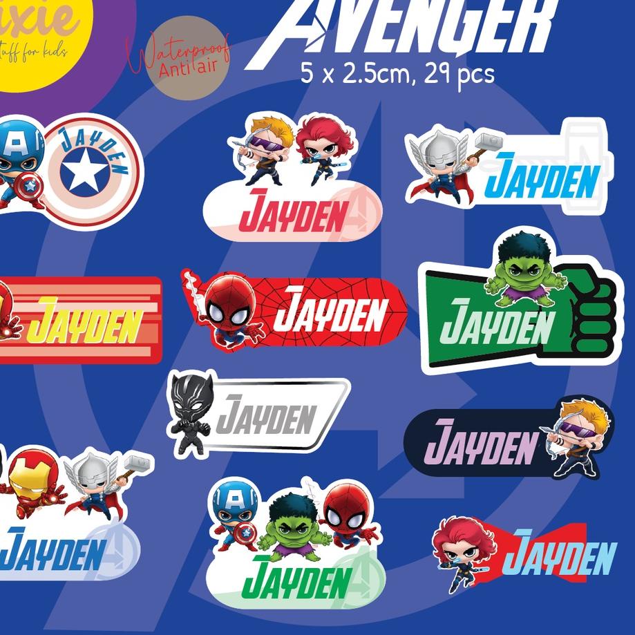 

Klik Beli ❁ Sticker Label Nama Anak Waterproof AVENGER+