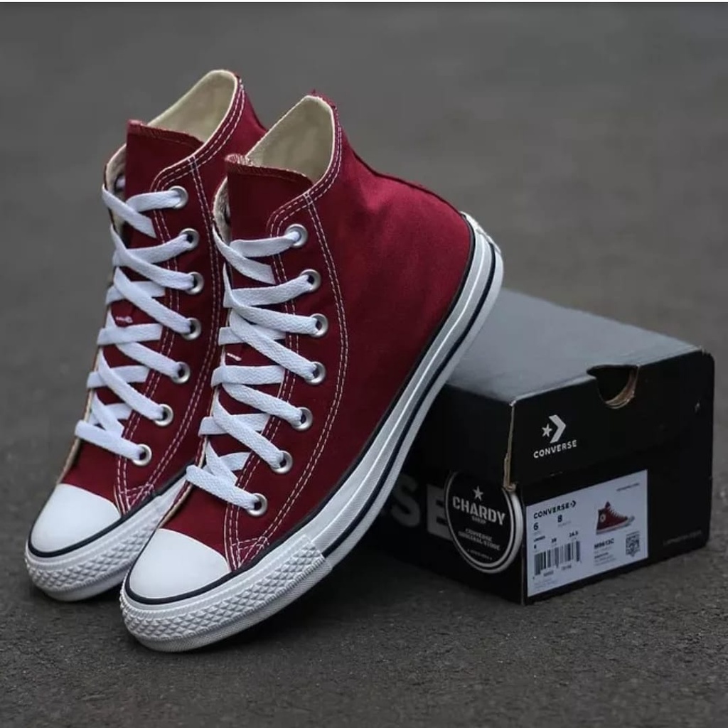 SEPATU SNEAKERS CASUAL PRIA WANITA CONVERSE_15 ALL STAR CLASSIC MAROON HIGHT TERMURAH