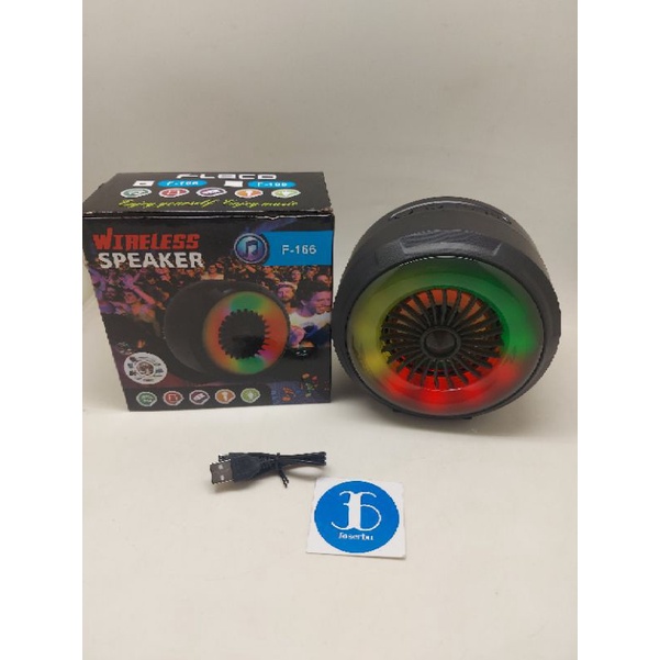 Speaker Bluetooth Portabel Super Bass USB TF Card AUX Fleco F 166