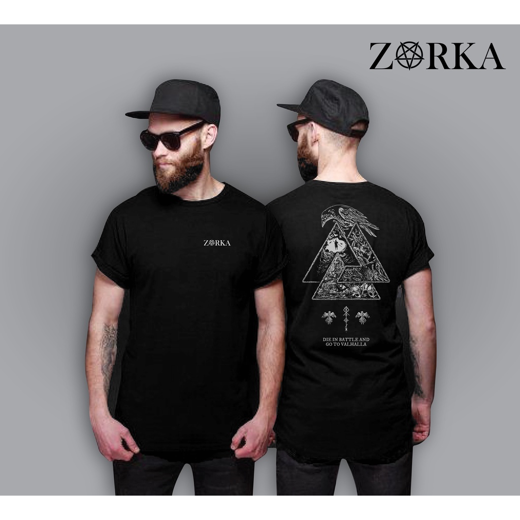 D WINKEL BANDUNG - Baju Kaos Distro Pria Original Cowok Keren Zorka Crow Triangle Free Stiker