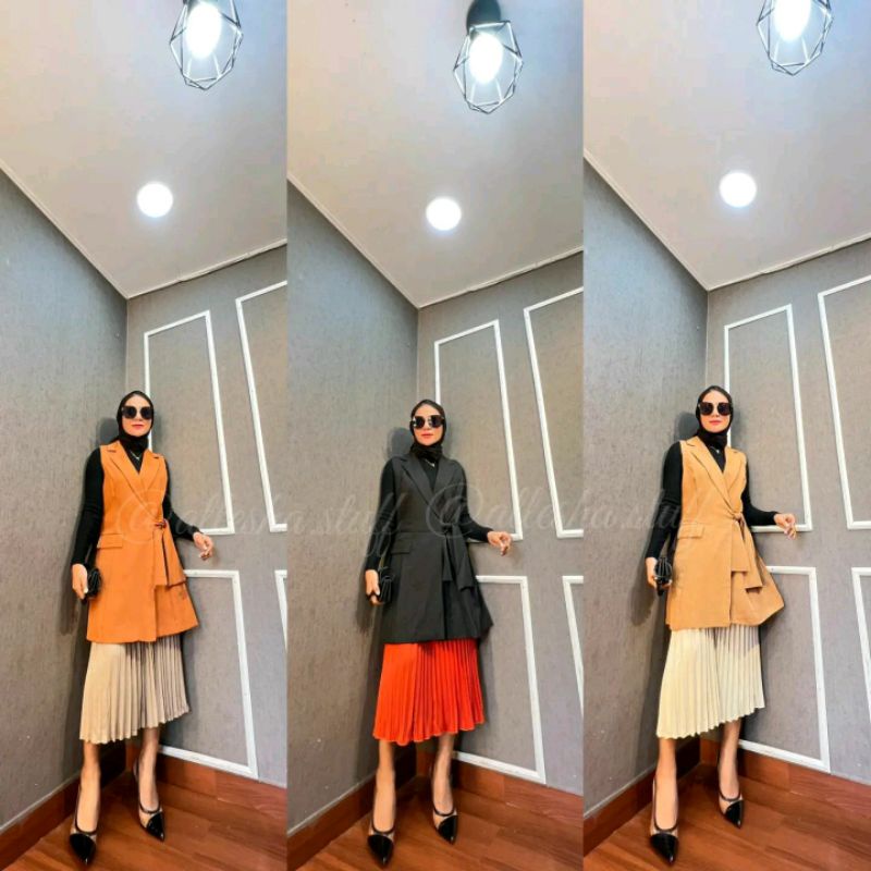 Long Outer / Blazer Panjang Tanpa Lengan