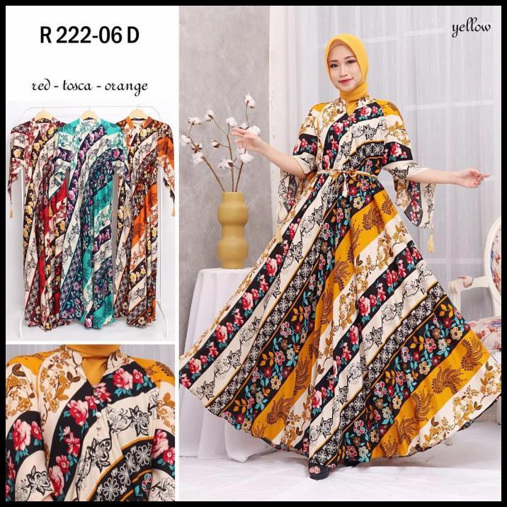 Gamis Luna Maya Dress Jumbo Motif Bunga Full Warna Terbaru - Orange