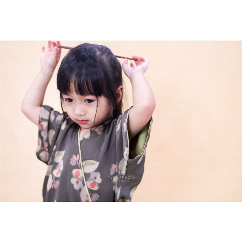 Saoirse's Aiko Set - Setelan kimono Satin celana panjang anak perempuan balita