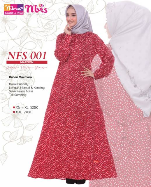 GAMIS NFS 001 HITAM MERAH NAVY || NIBRAS