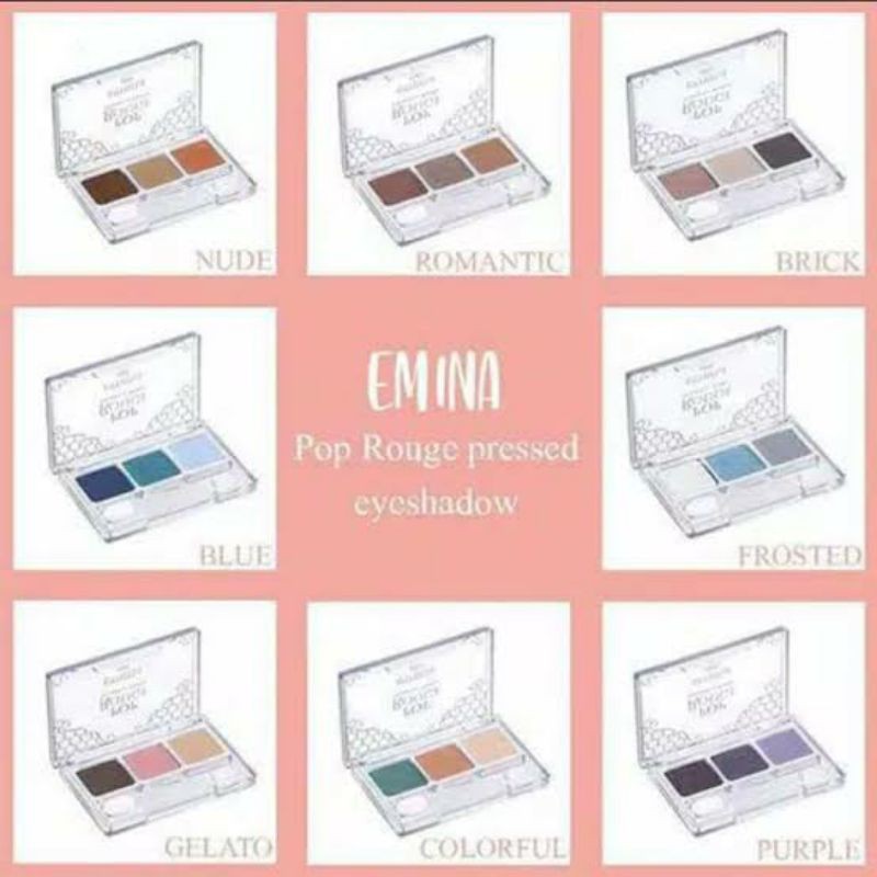 ❤ jselectiv ❤ EMINA Pop Rouge Pressed Eye Shadow | Eye Shadow 3 Warna EMINA