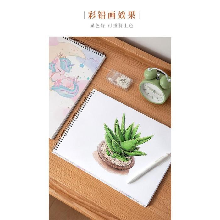 

Unik BUKE Buku Diary Menggambar Sketchbook Drawing Memo Pad Notebook A4 -1 Original