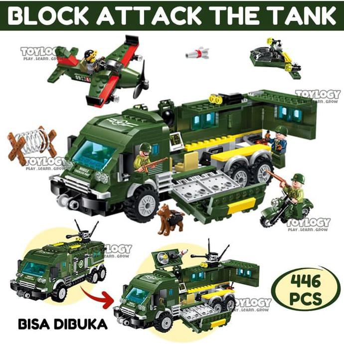 Block Qman Combat Zones Attack the Tank Truk Militer Tentara Lego 1709