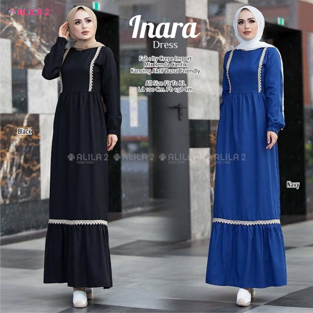 OK - [EXCLUSIVE] INARA DRESS BY ALILA SOLO | TUNIK ALILA PUTIH | TUNIK MOTIF TERBARU