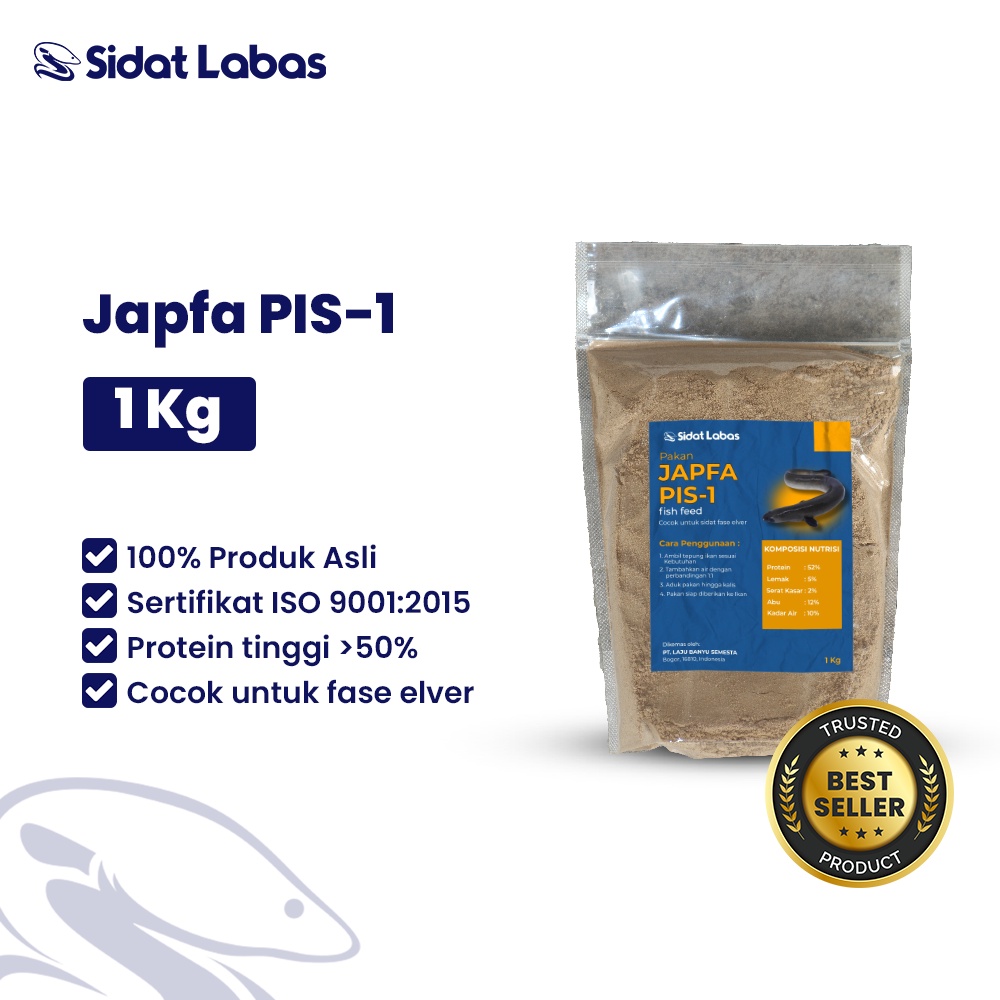 Pakan Ikan Sidat Japfa PIS 1, 1 Kg