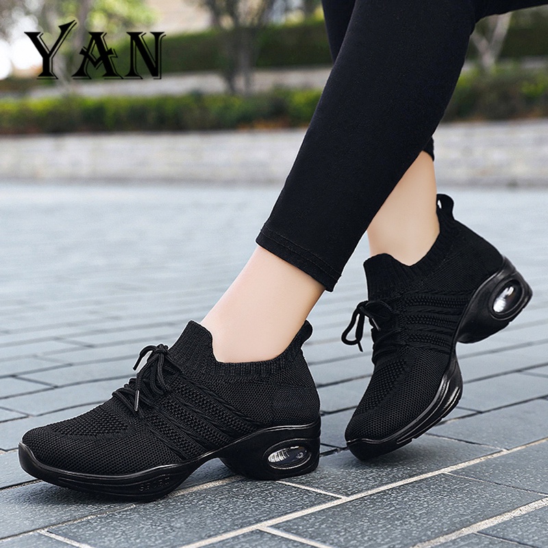 YAN Sepatu Dance Wanita Sepatu Olahraga Wanita Untuk Yoga Breathable Anti Selip