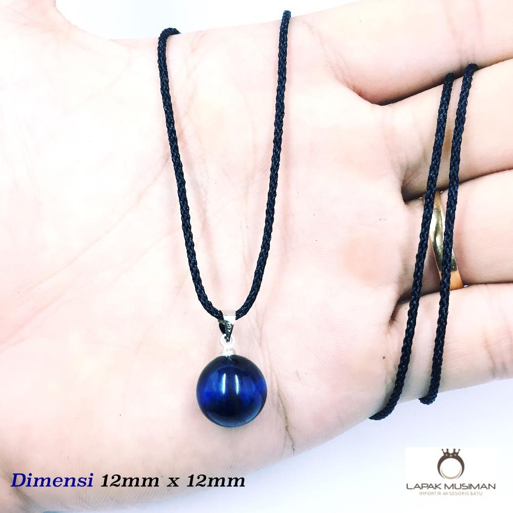 [Bayar di Tempat] LIONTIN NATURAL BATU BLUE TIGER EYE