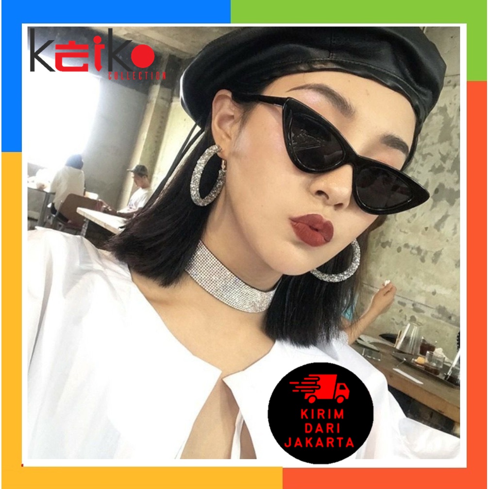 PL-H008 &quot;PROMO&quot; Korean Fashion Segitiga Mata Kucing Kacamata Hitam Wanita/Pria Sunglasses MK02