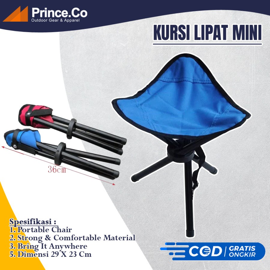 【Warna Dipilih】 Bangku Lipat Mancing Kemah Outdoor` Kursi Portable Camping Piknik Pancing