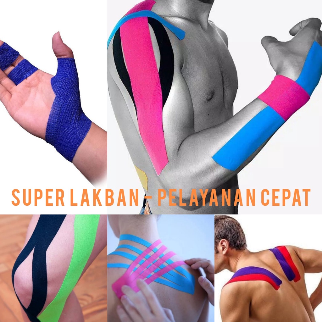 Kineseo Tape Original Lakban Olahraga Perban Otot Mencegah Cidera Otot Sendi