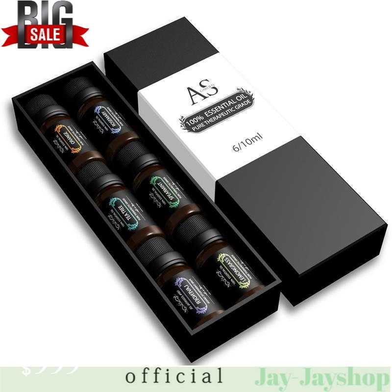 AS Pure Essential Fragrance Oils Minyak Aromatherapy 10ml 6PCS TSLM4