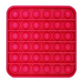 LYSASHOP -  Pop It BESAR AMONG US DINO UNICORN SEGIEMPAT JUMBO RAINBOW PUZZLE MAINAN EDUKASI ANAK-Segi4 Merah