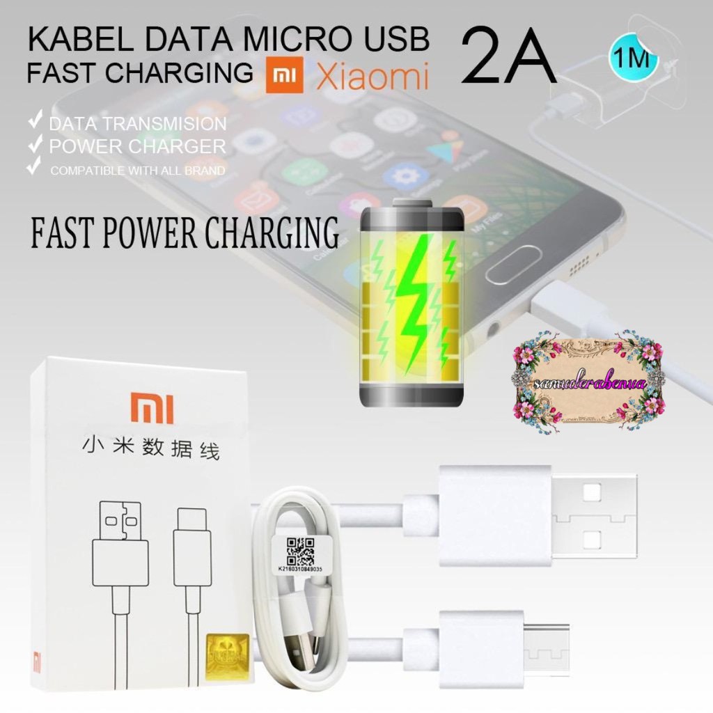 BM002 Mi9 White Xiaomi Kabel Data New Model Original Redmi Note 5a 4 4x 7 6 6pro Micro USB SB1690