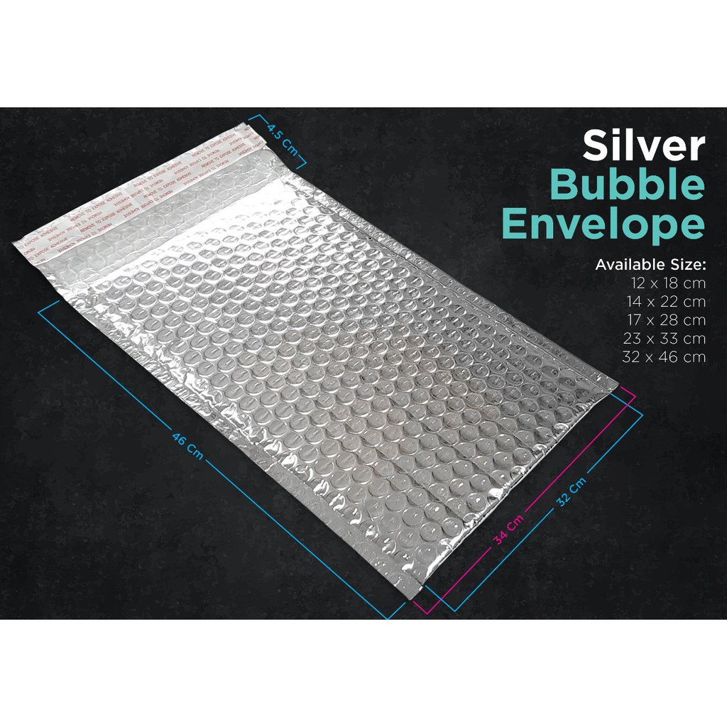 

Amplop Bubble 32 x 46 cm Silver Foil (isi 10 lbr)