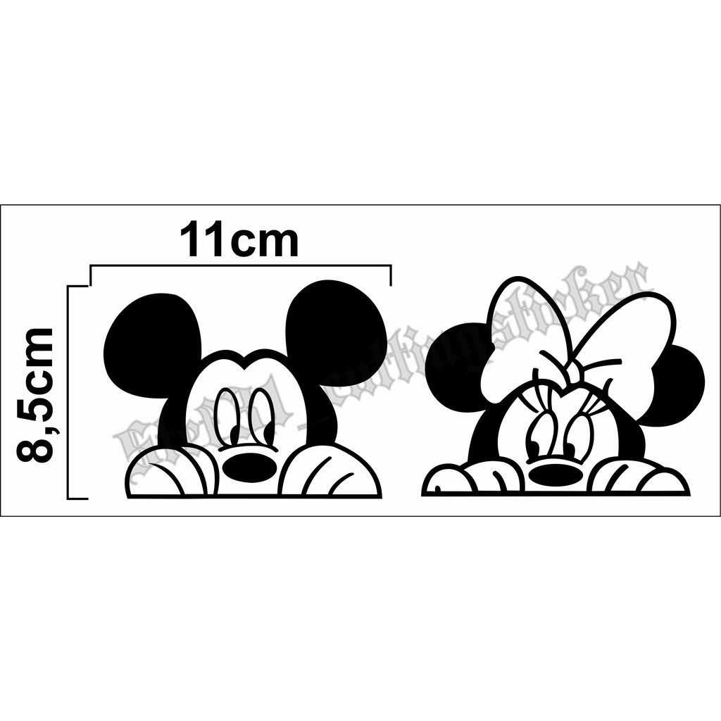 

Stiker cutting gambar mickey dan minney mouse, stiker kartun mickey minney
