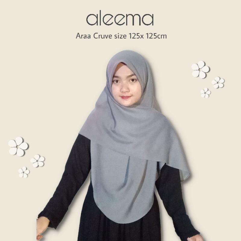 Araa Curve by aleema Material Premium Voal Superfine segiempat Malaysia, hijab Bawal