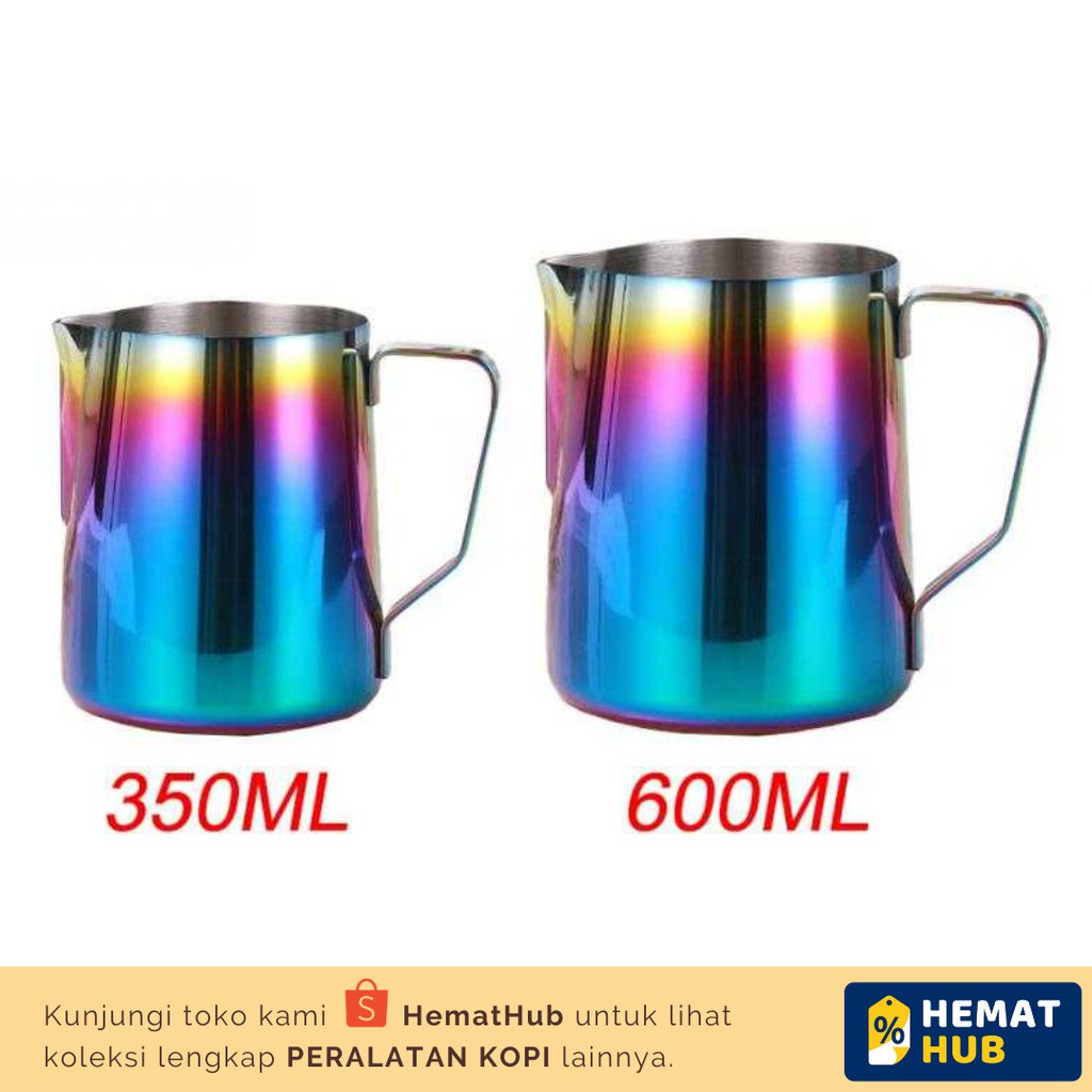 Milk Jug Rainbow Latte Art Maker Alat Peralatan Teko Kopi Susu Coffee Cappuccino Stainless Steel