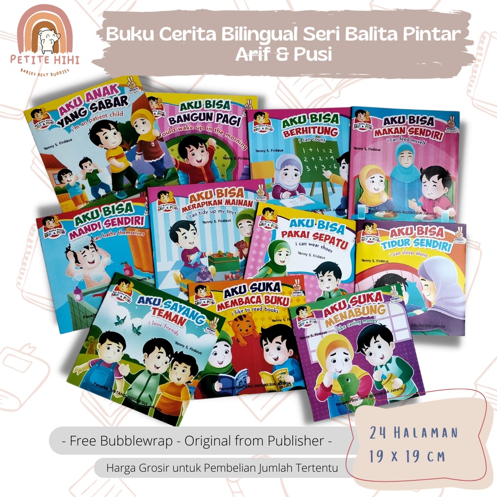 Buku Cerita Bilingual Seri Balita Pintar - Arif & Pusi