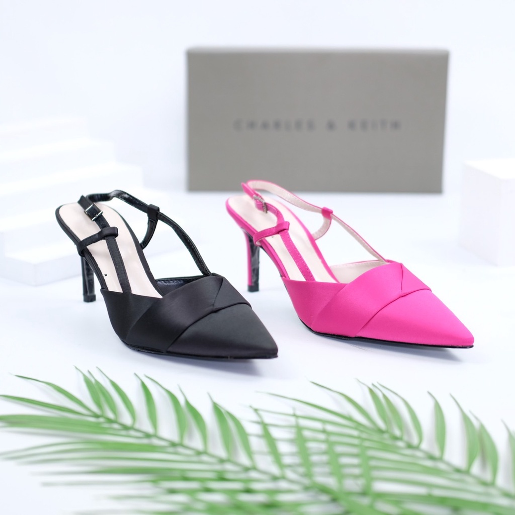 [7.7 Boombastis Sale⚡] - SEPATU WANITA IMPORT FORMAL SATIN CKS497 HAK TINGGI PREMIUM