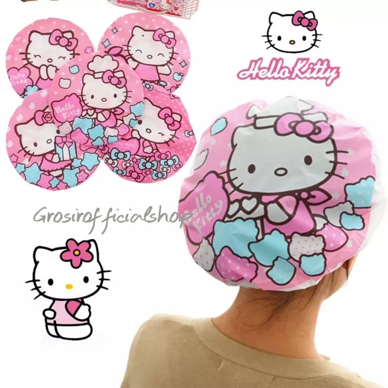 Shower Cap Tebal  Penutup Rambut Desain Bunga Anti Air untuk Kamar Mandi