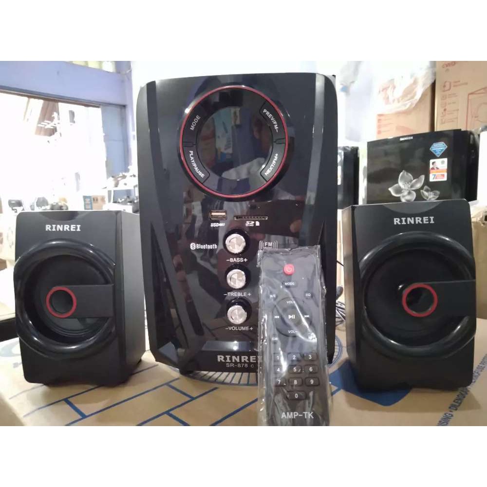 TERLARIS - RINREI SR 878 C SPEAKER AKTIF SUBWOOFER BASS BOOSTER BLUETOOTH - SPEAKER BLUETOOTH RINREI SR-878C - USB - RADIO | FMS